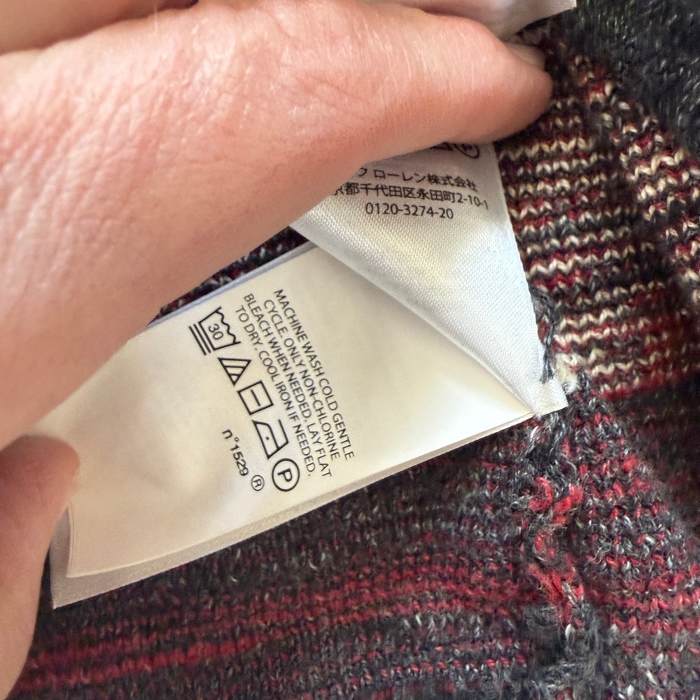 Ralph Lauren Red and Cream Aztec Cardigan Size M - Picture 7 of 14